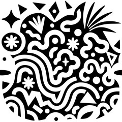 Abstract Black and White Circular Design Element