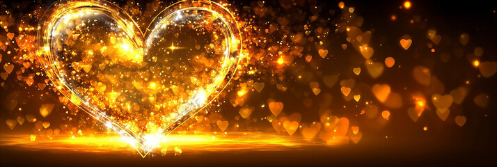 Abstract hearts pattern on banner for Valentine’s web design