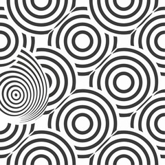 Abstract Black and White Concentric Circles Pattern Background