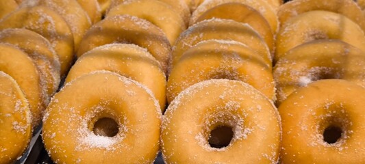 Sugar-sprinkled donuts are a high-energy food.
