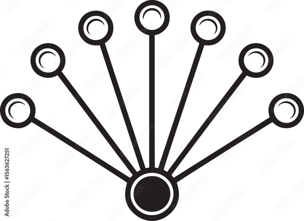 Poster abstract hub spoke, data hub symbols, centralized node design, abstract tech icons, digital connecti