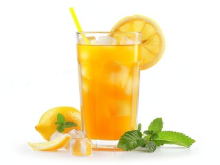 Fototapeta premium Tropical Drink with Fruit Garnish