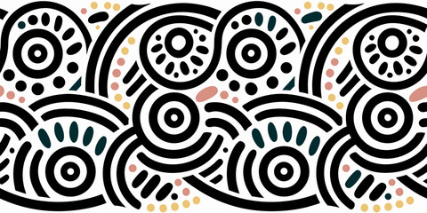 Abstract Black and White Circular Pattern Design