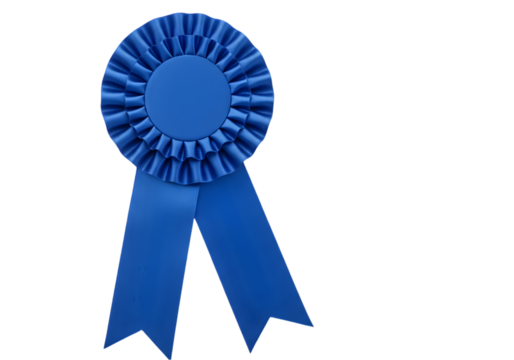 Blue Ribbon Award Winning Achievement Success First Place Prize Winner Trophy