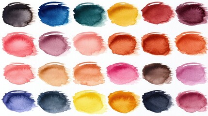 Watercolor Swatches on White Paper