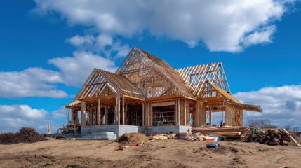 Obraz premium New Residential Building Under Construction
