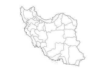 Obraz premium Iran Map Outline with Provinces