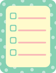 Obraz premium Cute checklist sticker note template vector illustration with polka dot border