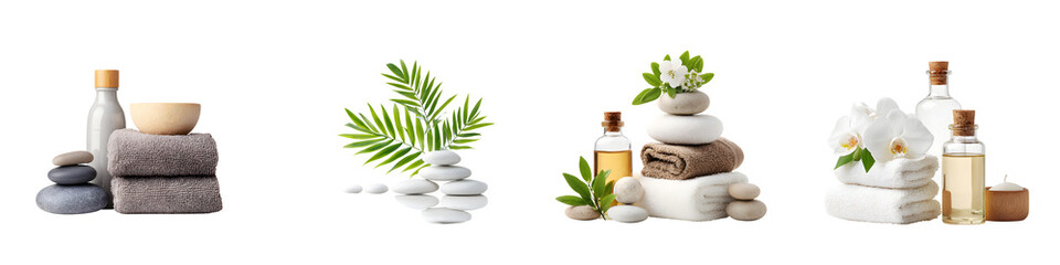 Spa and Wellness Still Life Collection on White Background