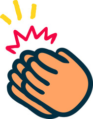 Clapping hands emoji style vector icon with celebratory motion