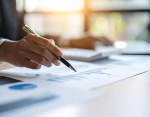Business strategy meeting modern office presentation slides collaborative environment close-up view planning for success