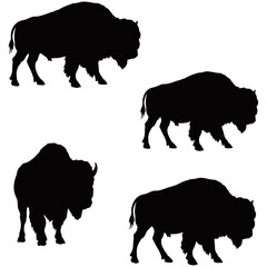 A versatile vector set of cows showcasing black silhouettes of various wild and farm animals, perfect for diverse illustrations