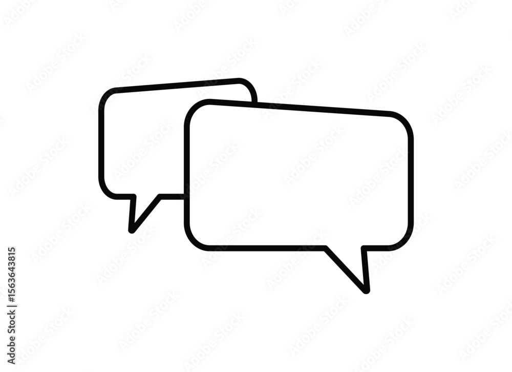Poster speech bubble, speech balloon or chat bubble line art icon, talk message bubble chat icon. web vecto