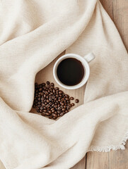 Savoring serenity coffee cup tabletop drink photography cozy environment top view relaxation
