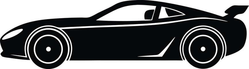 racing car silhouette vector icon