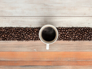 Brewing moments top view coffee cup kitchen table photography cozy atmosphere aerial perspective coffee love