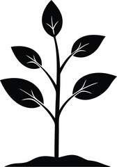 plant growth silhouette vector icon