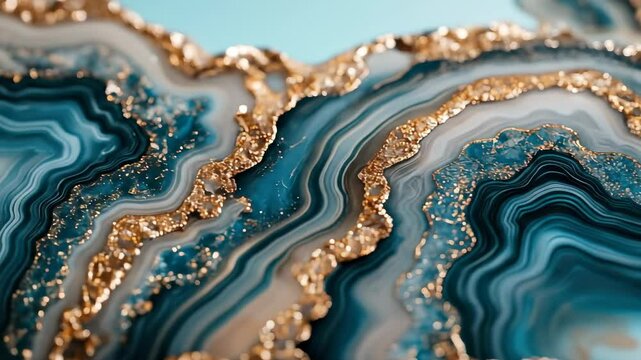 Blue and gold agate pattern, with layered wavy texture