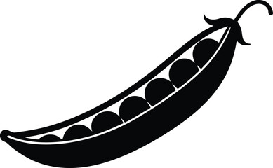 pea pod silhouette vector illustration