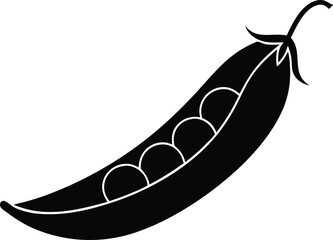 pea pod silhouette vector