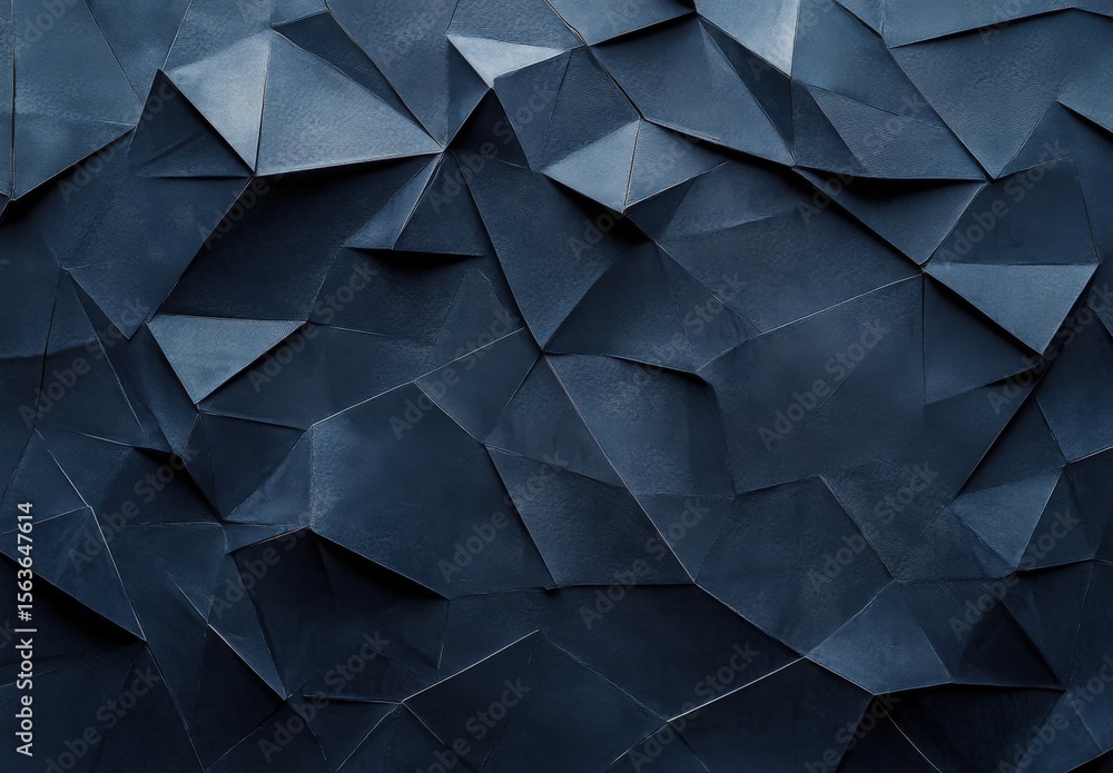Fototapete modern simple dark navy blue background with overlap triangle layers. blue abstract background with 