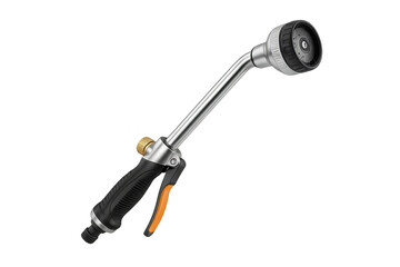 Modern garden hose spray nozzle isolated on transparent background for watering plants