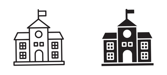 School building icon symbol ,vector illustration.