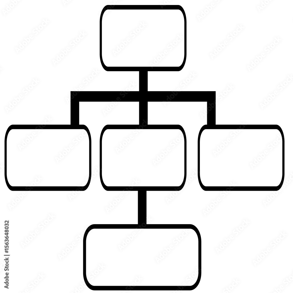 Aufkleber this vector illustration showcases a hierarchical structure represented by interconnected rectangula