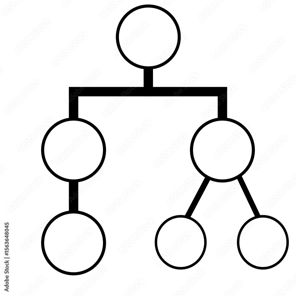 Aufkleber abstract vector illustration of a hierarchical structure represented by interconnected circles, suit