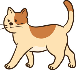 Naklejka premium Cute Spotted Cat Walking Illustration Suitable for Pet-themed Design and Children's Animal Graphics