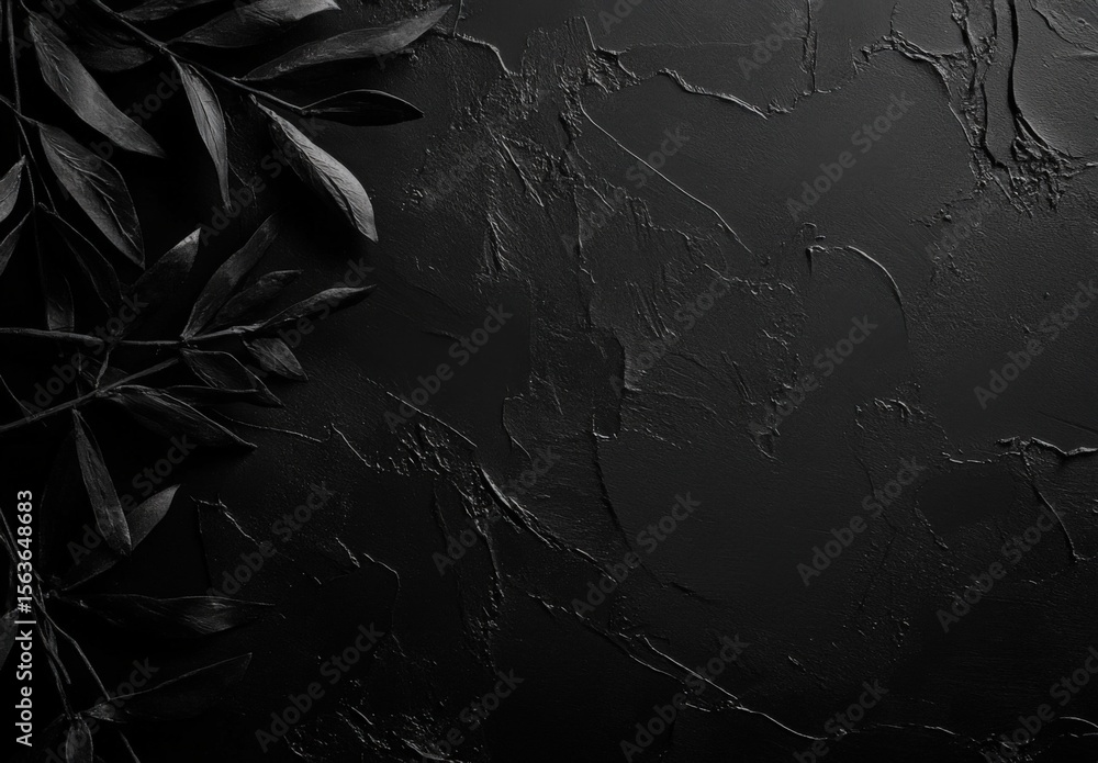 Poster plain solid absolutely black colour background empty space for background of studio room and display