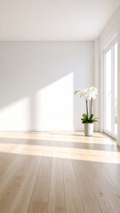 Orchidee im leeren Zimmer 