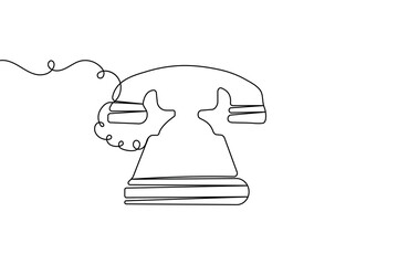 Call icon continuous one line drawing minimalist style outline isolated vector illustration
