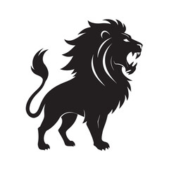 Roaring Lion With Long Flowing Mane