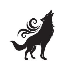 Howling Wolf With Wind Swirl Effect