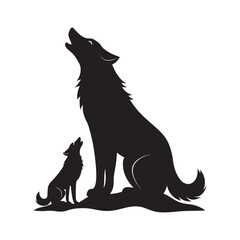 Howling Wolf And Cub Shadow Scene