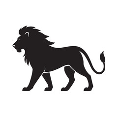 Lion Walking With Shadow Reflection Design