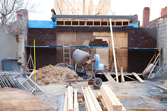 construction of house in process