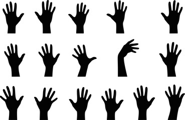 Hand Silhouette Set: Expressive Gestures in Minimal Form