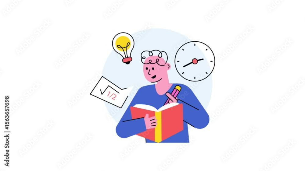 Poster homework time mp4 video animated