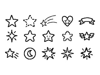 Isolated Star Sparkles Hand Drawn Style