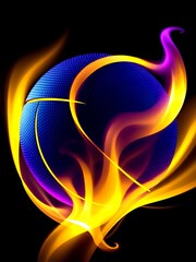 Volleyball on fire