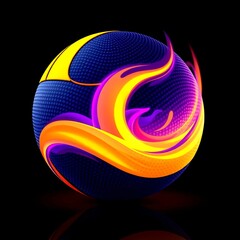 Volleyball on fire