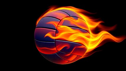 Volleyball on fire