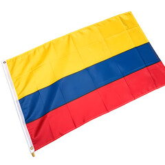 A colombian flag isolated on transparent background, showing its yellow, blue, and red horizontal stripes