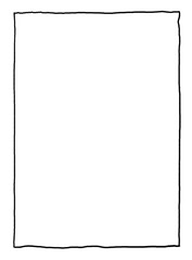 A hand drawn framing line, din a2, black pencil illustration drawing, transparent background, PNG