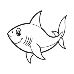 Shark Silhouette vector illustration logo sticker icon