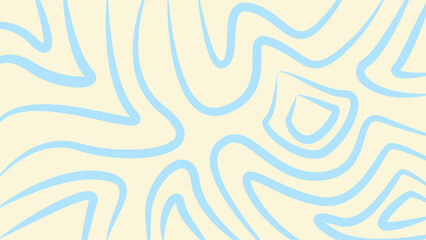 Abstract horizontal background with colorful waves. Minimal wavy abstract background with pastel blue and cream colors. Retro style