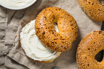 Homemade Everything Bagel with Cream Cheese