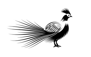 Painting of a black male junglefowl and a blue male rooster